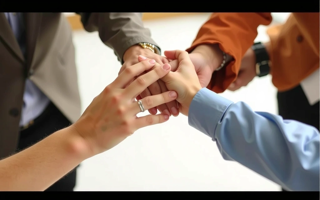 Mani che si uniscono in un gesto di collaborazione e fiducia