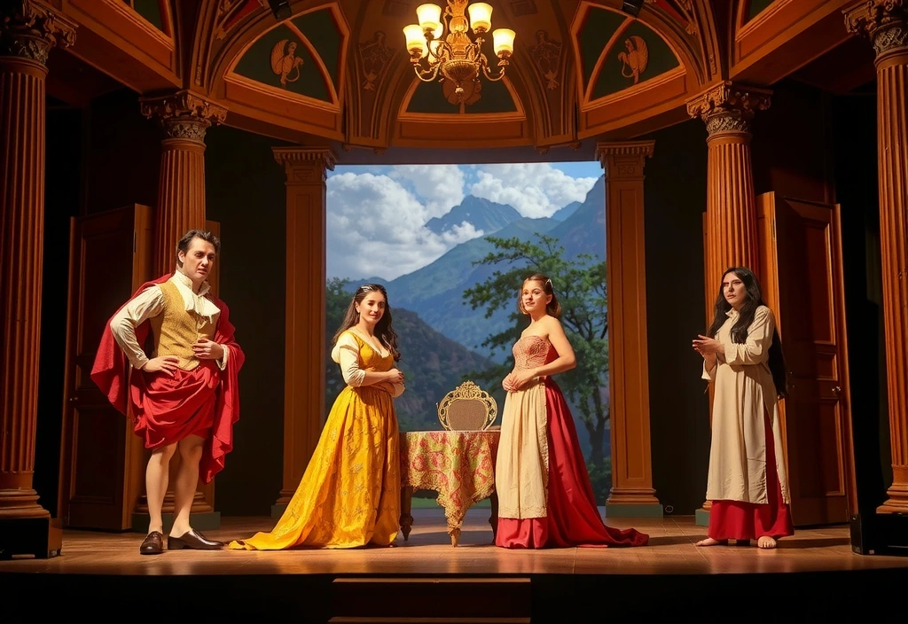 Scena di un'opera teatrale classica italiana